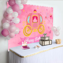 Lofaris Rosa Prinzessinnen Kutsche Geburtstag Hintergrund Märchen Party Schmetterling