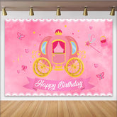 Lofaris Rosa Prinzessinnen Kutsche Geburtstag Hintergrund Märchen Party Schmetterling