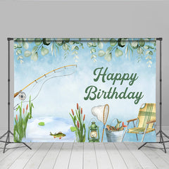Lofaris Angeln Thema Geburtstag Hintergrund Aquarell Camping Teich Leben Party Outdoor