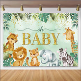 Lofaris Dschungel Safari Tiere Babyparty Hintergrund Tropische Pflanzen Gold Oh Baby Deko