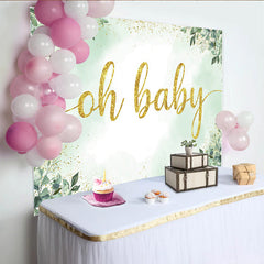Lofaris Eukalyptus Grünpflanzen Gold Glitzer Babyparty Hintergrund Elegant Oh Baby Deko