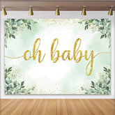 Lofaris Eukalyptus Grünpflanzen Gold Glitzer Babyparty Hintergrund Elegant Oh Baby Deko