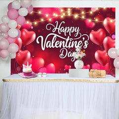 Lofaris Rote Herzballons Lichterketten Valentinstag Hintergrund Romantisches Bokeh Party