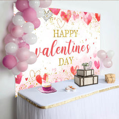 Lofaris Aquarell Rosa Rote Herzen Valentinstag Hintergrund Gold Glitzer Liebe Feier Deko
