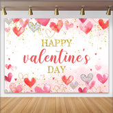 Lofaris Aquarell Rosa Rote Herzen Valentinstag Hintergrund Gold Glitzer Liebe Feier Deko