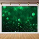 Lofaris Grünes Kleeblatt Bokeh St Patricks Day Hintergrund Glücksklee Glitzer Fotografie
