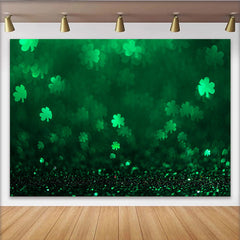 Lofaris Grünes Kleeblatt Bokeh St Patricks Day Hintergrund Glücksklee Glitzer Fotografie