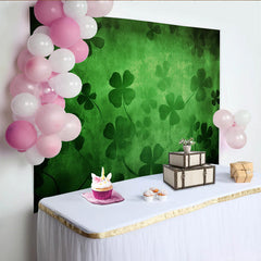 Lofaris St Patricks Day Hintergrund Dunkelgrüne Verwitterte Textur Kleeblatt Silhouetten