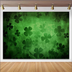 Lofaris St Patricks Day Hintergrund Dunkelgrüne Verwitterte Textur Kleeblatt Silhouetten