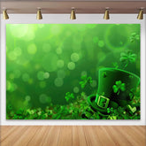 Lofaris St Patricks Day Hintergrund Grüner Koboldhut Kleeblätter Glücks Deko Party