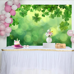 Lofaris St Patricks Day Hintergrund Hängende Kleeblätter Weiches Grünes Bokeh Unschärfe
