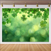 Lofaris St Patricks Day Hintergrund Hängende Kleeblätter Weiches Grünes Bokeh Unschärfe