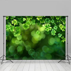 Lofaris St Patricks Day Hintergrund Üppige Kleeblatt Bordüre Grüner Bokeh Hintergrund