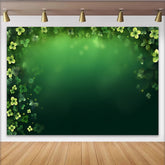 Lofaris St Patricks Day Hintergrund Leuchtender Kleeblatt Rahmen Dunkelgrüne Vignette