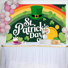Lofaris St Patricks Day Hintergrund Regenbogen Koboldhut Glücksmünzen Deko Party