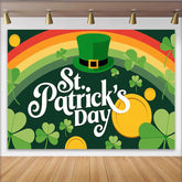 Lofaris St Patricks Day Hintergrund Regenbogen Koboldhut Glücksmünzen Deko Party