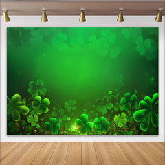 Lofaris St Patricks Day Hintergrund Leuchtende Grüne Kleeblätter Klee Irisches Festival