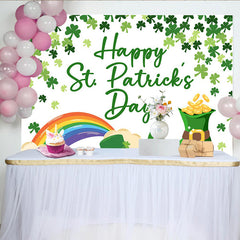 Lofaris St Patricks Day Hintergrund Regenbogen Koboldstiefel Goldmünzen Kindergeburtstag