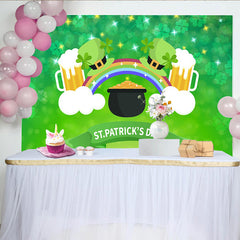 Lofaris St Patricks Day Hintergrund Goldtopf Regenbogen Bierkrüge Irisches Festival Party
