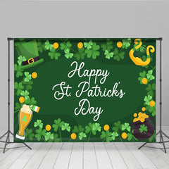 Lofaris St Patricks Day Hintergrund Happy St Patricks Day Rahmen Harfe Koboldhut Party