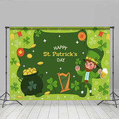Lofaris St Patricks Day Hintergrund Glückskobold Goldtopf Kleeblätter Party Dekoration