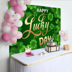 Lofaris Lucky Day St Patricks Day Hintergrund Leuchtende Grüne Kleeblätter Party Deko