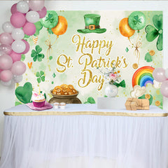Lofaris Aquarell St. Patrick Day Kleeblatt und Gold Hintergrund Elegant Deko