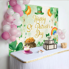 Lofaris Aquarell St. Patrick Day Kleeblatt und Gold Hintergrund Elegant Deko