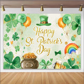 Lofaris Aquarell St. Patrick Day Kleeblatt und Gold Hintergrund Elegant Deko