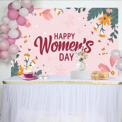 Lofaris Internationaler Frauentag Handgezeichnete Blumen Hintergrund Rosa