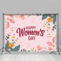 Lofaris Internationaler Frauentag Handgezeichnete Blumen Hintergrund Rosa