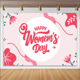 Lofaris Moderner Frauentag Roter Blumenkreis Hintergrund Internationaler Tag