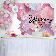 Lofaris Internationaler Frauentag Hintergrund Rosa Blumen Frauenprofil Silhouette