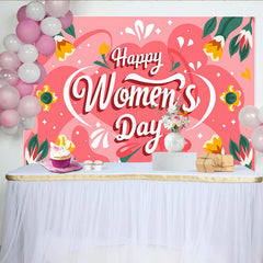 Lofaris Verspielter Pinker Frauentag Hintergrund Abstrakte Formen und Tulpen
