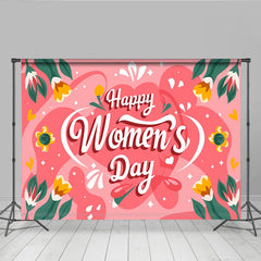 Lofaris Verspielter Pinker Frauentag Hintergrund Abstrakte Formen und Tulpen
