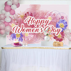 Lofaris Aquarell Blumen Frauentag Hintergrund Rosa Lila Blumen Goldene Sterne