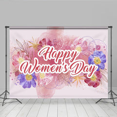 Lofaris Aquarell Blumen Frauentag Hintergrund Rosa Lila Blumen Goldene Sterne