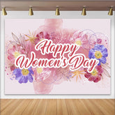 Lofaris Aquarell Blumen Frauentag Hintergrund Rosa Lila Blumen Goldene Sterne