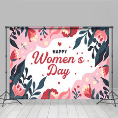 Lofaris Abstrakter Blumen Frauentag Hintergrund Marineblau und Pink Blätter