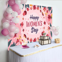 Lofaris Pinker Tulpenrahmen Frauentag Hintergrund Runder Blumenkranz Deko