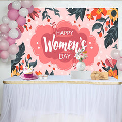 Lofaris Alles Gute zum Frauentag Hintergrund Lebendige Pinke Wolke Blumenrand