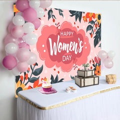 Lofaris Alles Gute zum Frauentag Hintergrund Lebendige Pinke Wolke Blumenrand
