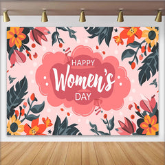 Lofaris Alles Gute zum Frauentag Hintergrund Lebendige Pinke Wolke Blumenrand