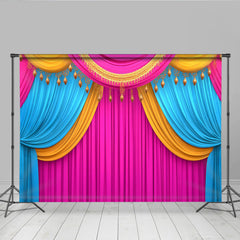 Lofaris Bühne Hintergrund Bunte Geschichtete Theater Vorhänge Pink und Blau