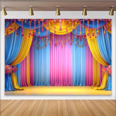 Lofaris Regenbogen Drapierung Bühne Hintergrund Bunte Vorhänge Blumengirlanden