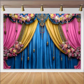 Lofaris Verzierter Schmuck Bühne Hintergrund Blaue Pinke Theater Vorhänge