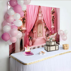 Lofaris Rosa Palast Cake Smash Fotohintergrund Königliches Schloss Innenraum