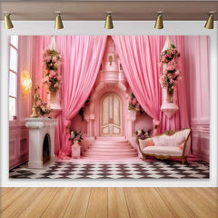 Lofaris Rosa Palast Cake Smash Fotohintergrund Königliches Schloss Innenraum