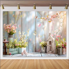 Lofaris Ostern Frühling Garten Hintergrund Rustikales Holz Rosa Blüten