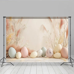 Lofaris Boho Ostern Eier Hintergrund Creme Pampasgras Getrocknete Blumen